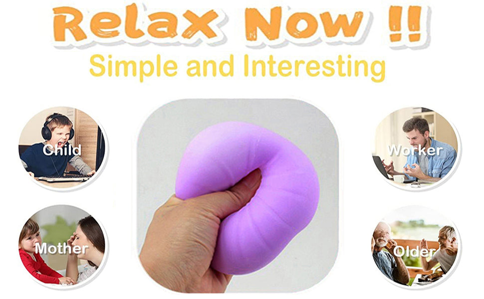 Colorful Dumpling Stress Balls Fidget Sensory Toy,Squeeze Dough Ball Stress Relief Hand Toy,Bun with Food Steamer Stretchy Desk Toys