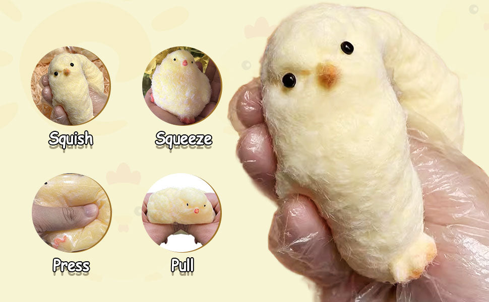 Handmade Chick Ultra Soft Squishy Fidget Toys, 2024 New Silicone Squeeze Toys for Stress Relief for Kids Gifts Party Birthday (1 PCS)