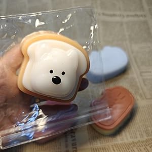 Taba Squishy Squeeze Toy, Kawaii Squishies PVC Sensory Toy, Plush Rebound Stress Relief Toy, Fidget Toy Squishy for Kids Teens Adults. (Toast)