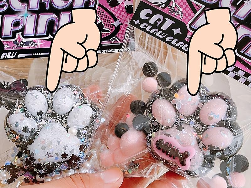 Taba Cat Squishy Squeeze Toys, Squishy Chuu, Cat Paw Squishy Stress Relief Sensory Toy, Pinch Family Squishy Toys, Jelly Kitty Paw Squishy for Kids Adults (White)