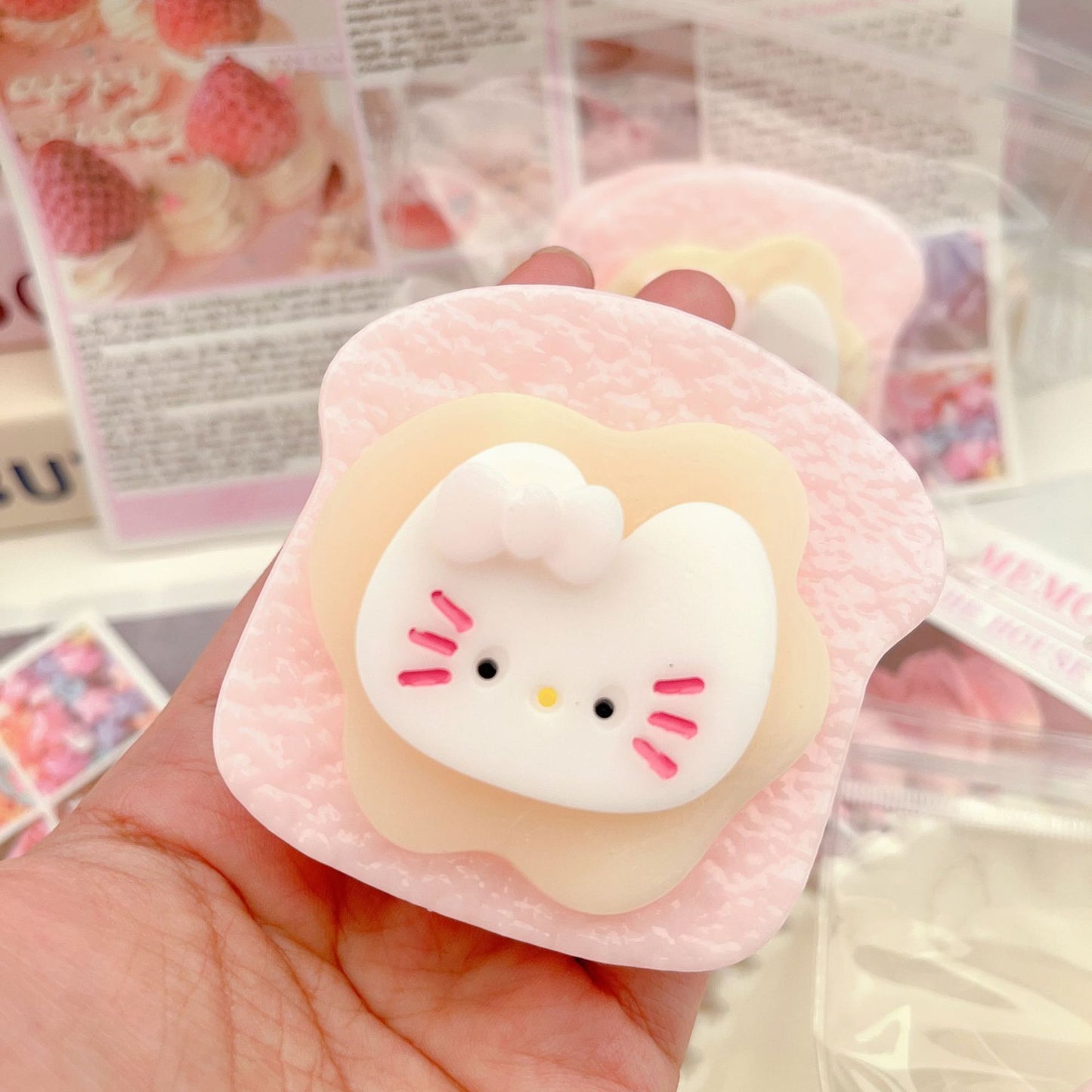 kt toast slices pinch music decompression toys high value cute sticky bag vent slow rebound pinch