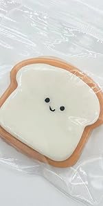 Taba Squishy Squeeze Toy, Kawaii Squishies PVC Sensory Toy, Plush Rebound Stress Relief Toy, Fidget Toy Squishy for Kids Teens Adults. (Toast)