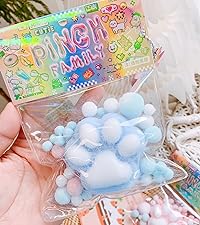 Taba Cat Squishy Squeeze Toys, Squishy Chuu, Cat Paw Squishy Stress Relief Sensory Toy, Pinch Family Squishy Toys, Jelly Kitty Paw Squishy for Kids Adults (White)
