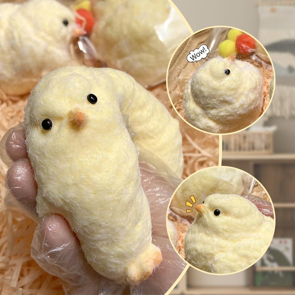 Handmade Chick Ultra Soft Squishy Fidget Toys, 2024 New Silicone Squeeze Toys for Stress Relief for Kids Gifts Party Birthday (1 PCS)