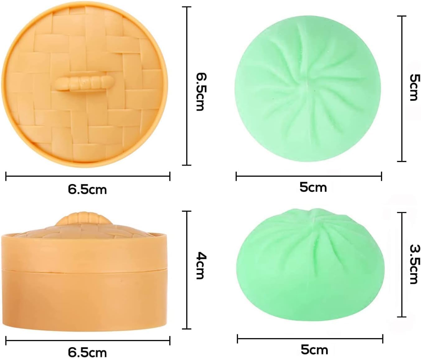 Colorful Dumpling Stress Balls Fidget Sensory Toy,Squeeze Dough Ball Stress Relief Hand Toy,Bun with Food Steamer Stretchy Desk Toys