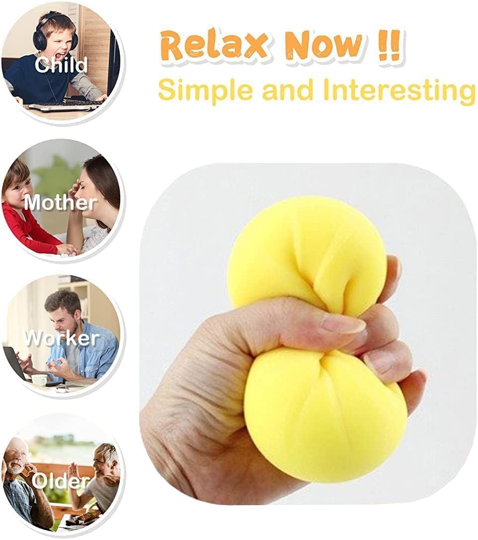Colorful Dumpling Stress Balls Fidget Sensory Toy,Squeeze Dough Ball Stress Relief Hand Toy,Bun with Food Steamer Stretchy Desk Toys