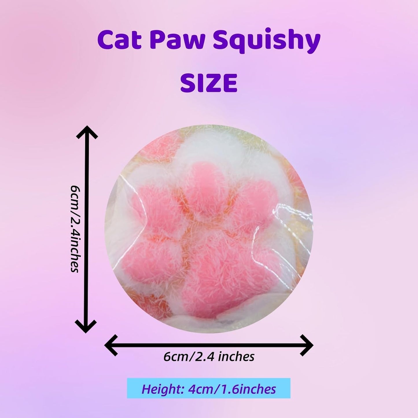 Taba Cat Squishy Squeeze Toys, Squishy Chuu, Cat Paw Squishy Stress Relief Sensory Toy, Pinch Family Squishy Toys, Jelly Kitty Paw Squishy for Kids Adults (White)