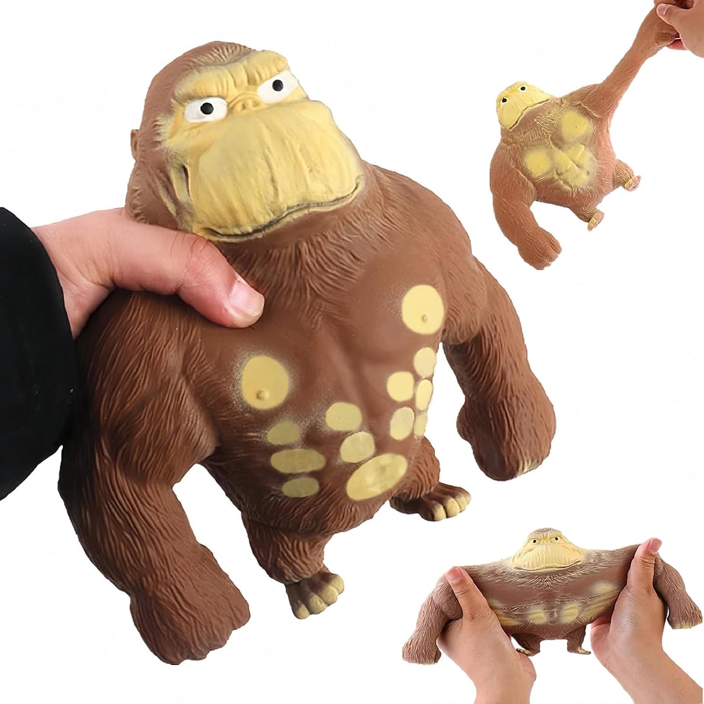 Elastic sand filled rubber gorilla, latex gorilla soft stress relief doll toy, soft monkey toy, animal high elastic stretchable stress relief toy for adults and children