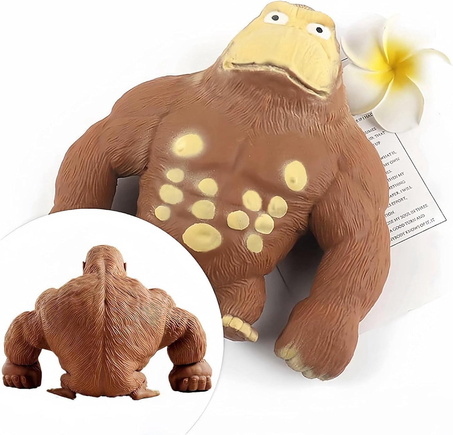 Elastic sand filled rubber gorilla, latex gorilla soft stress relief doll toy, soft monkey toy, animal high elastic stretchable stress relief toy for adults and children