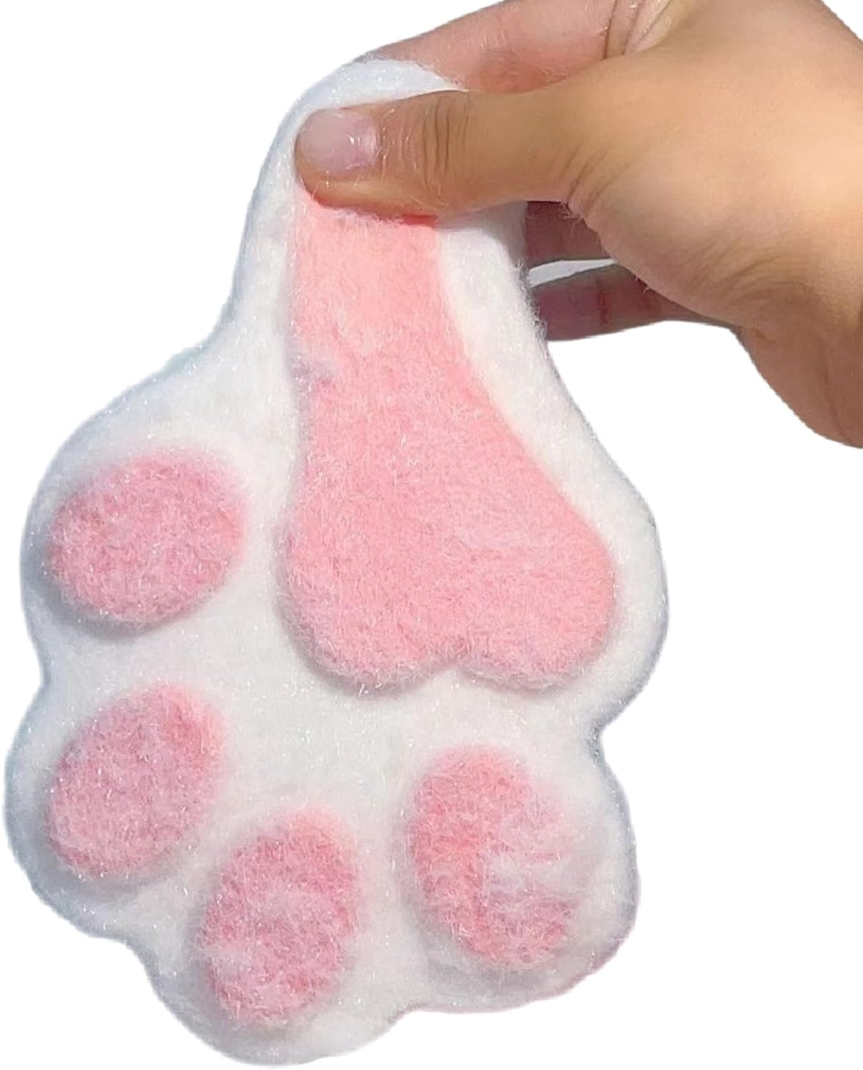 5 Inch Big Cat Paw Squishy Toys for Stress Relief, Cute Cat Paw Design, Adorable Soft Squeeze Toys for Kids and Adults (Pink), Small