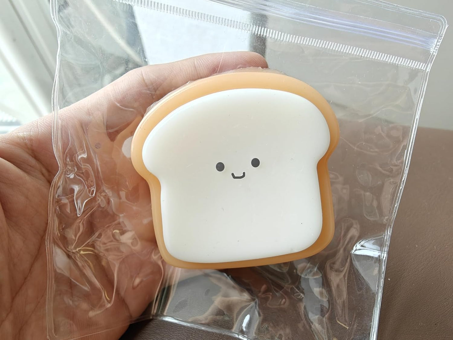 Taba Squishy Squeeze Toy, Kawaii Squishies PVC Sensory Toy, Plush Rebound Stress Relief Toy, Fidget Toy Squishy for Kids Teens Adults. (Toast)