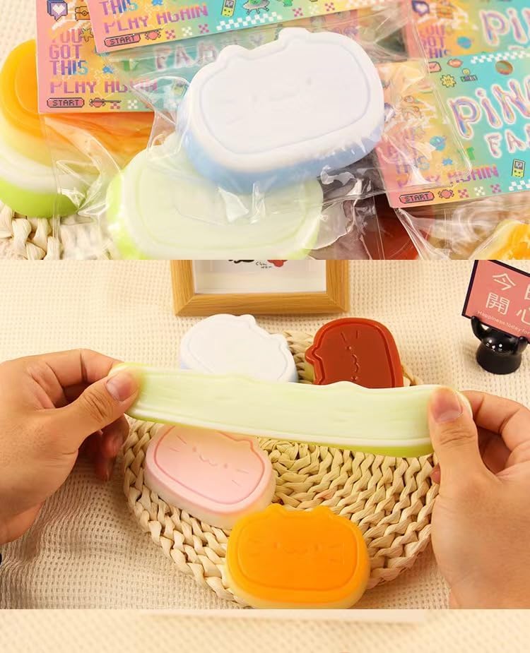 Taba Squishy Squeeze Toy, Kawaii Squishies PVC Sensory Toy, Plush Rebound Stress Relief Toy, Fidget Toy Squishy for Kids Teens Adults. (Toast)