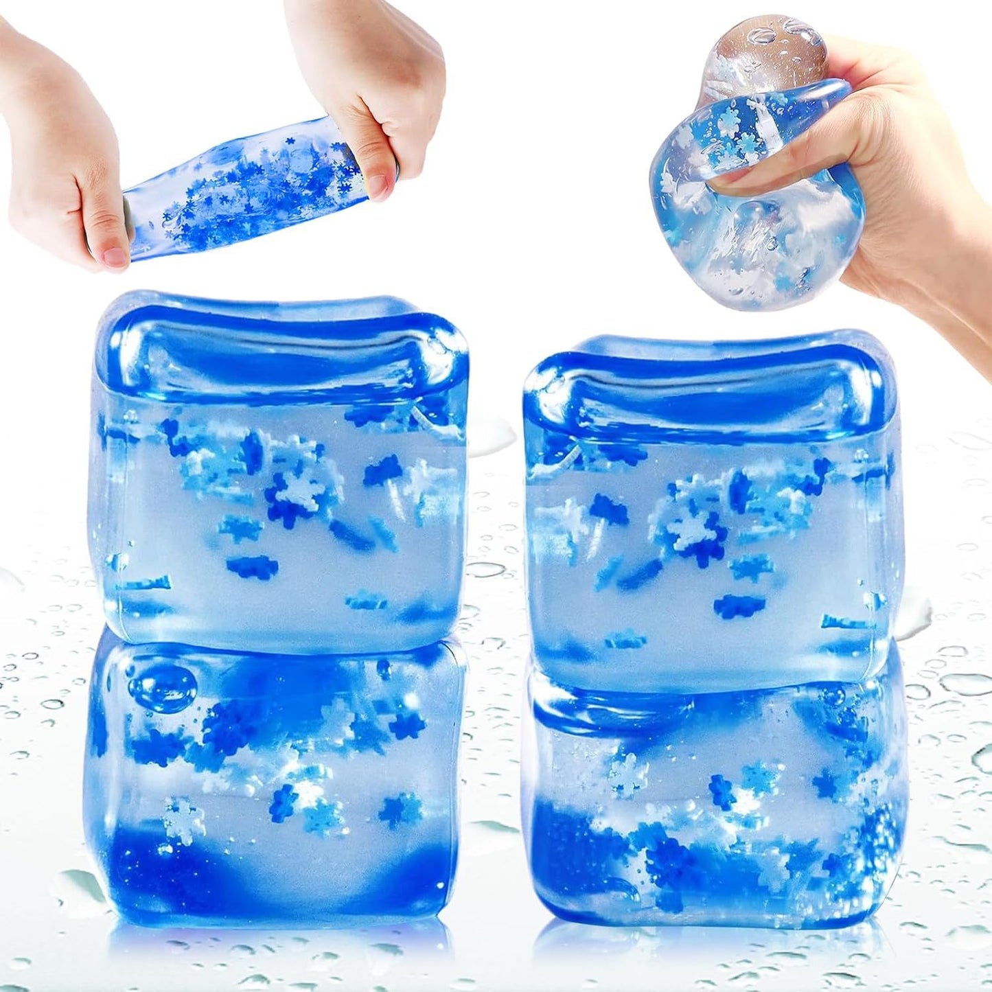 2PCS-Water cube maltose pinch decompression toy vent ball ice cube maltose pinch boy and girl adult toy