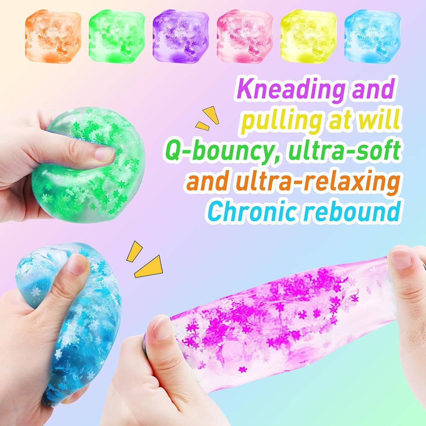 2PCS-Water cube maltose pinch decompression toy vent ball ice cube maltose pinch boy and girl adult toy